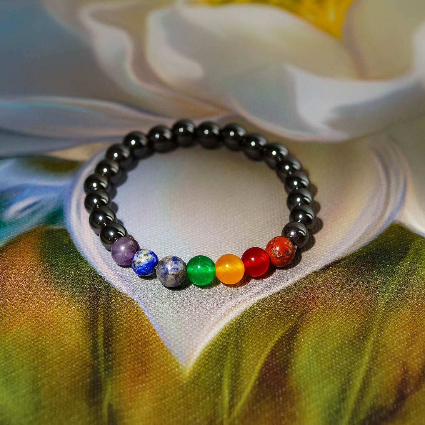 7 Chakra With Hematite Bracelet (With Authenticity Certificate)