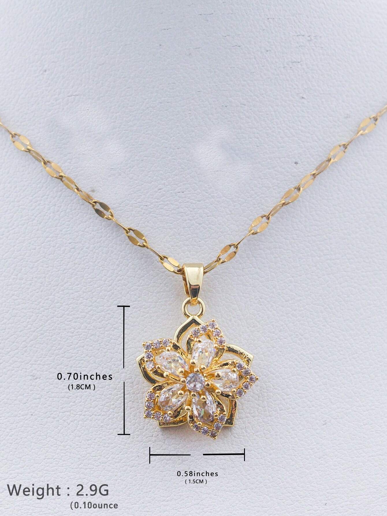 Rotating Flower Pendant Necklace