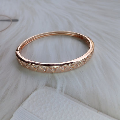 Radiant Edge Rose Gold Diamond Bangle