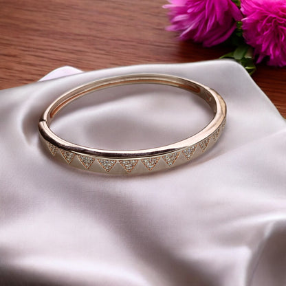 Radiant Edge Rose Gold Diamond Bangle