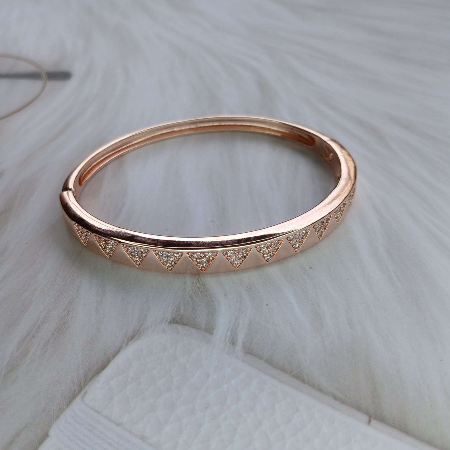 Radiant Edge Rose Gold Diamond Bangle