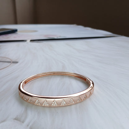 Radiant Edge Rose Gold Diamond Bangle