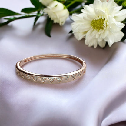 Radiant Edge Rose Gold Diamond Bangle