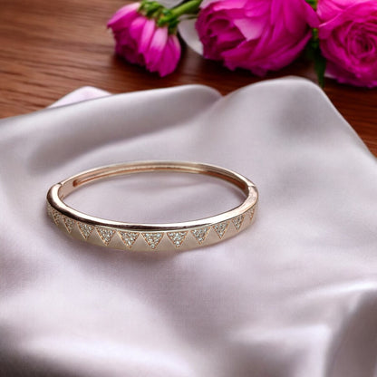 Radiant Edge Rose Gold Diamond Bangle