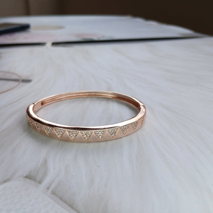 Radiant Edge Rose Gold Diamond Bangle