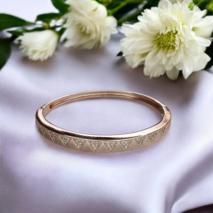 Radiant Edge Rose Gold Diamond Bangle