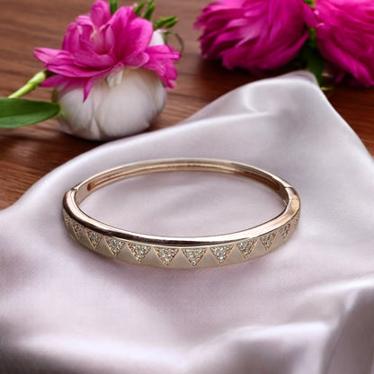 Radiant Edge Rose Gold Diamond Bangle