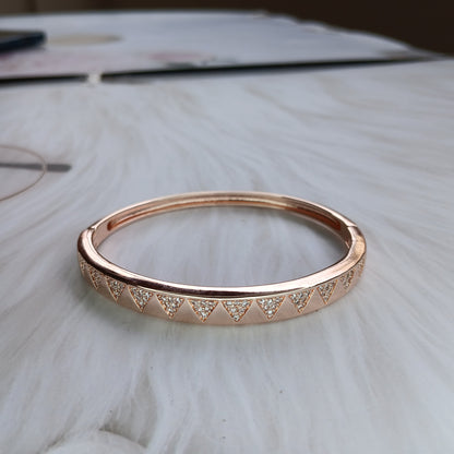 Radiant Edge Rose Gold Diamond Bangle