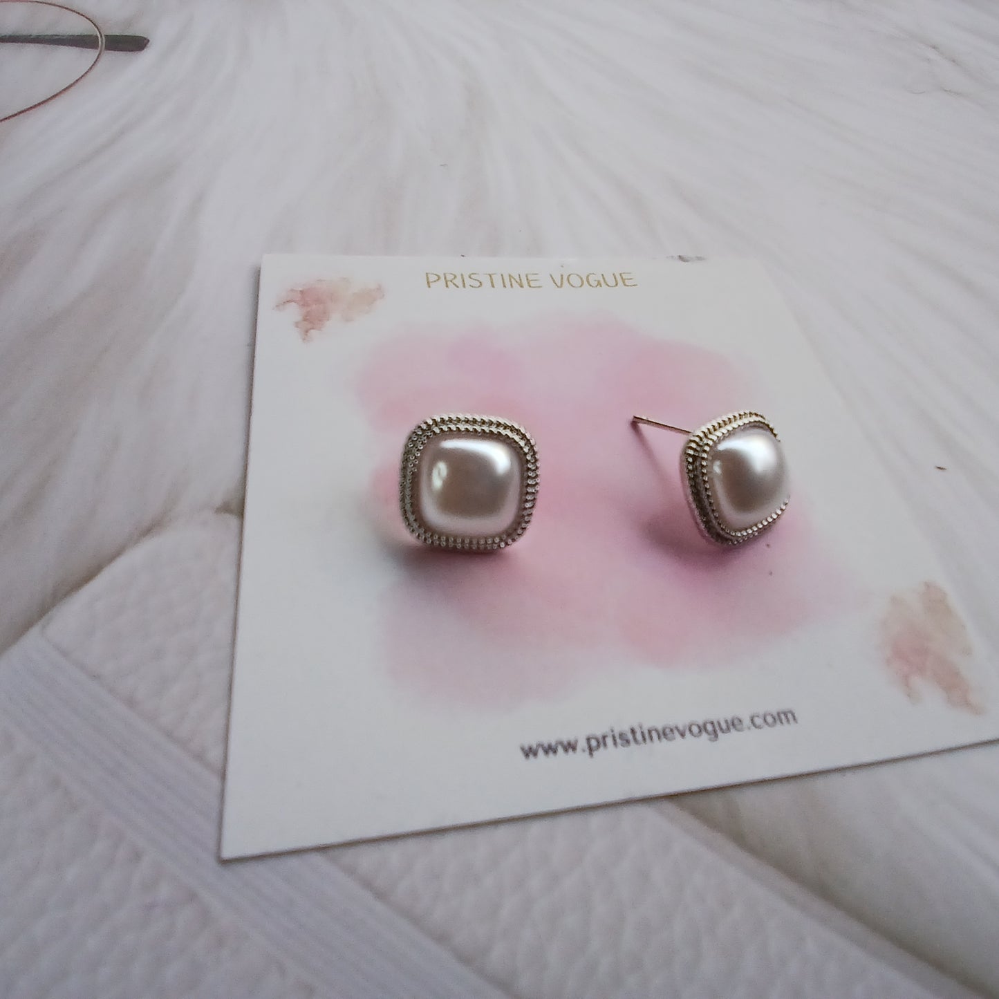 Silver Luster Pearl Studs