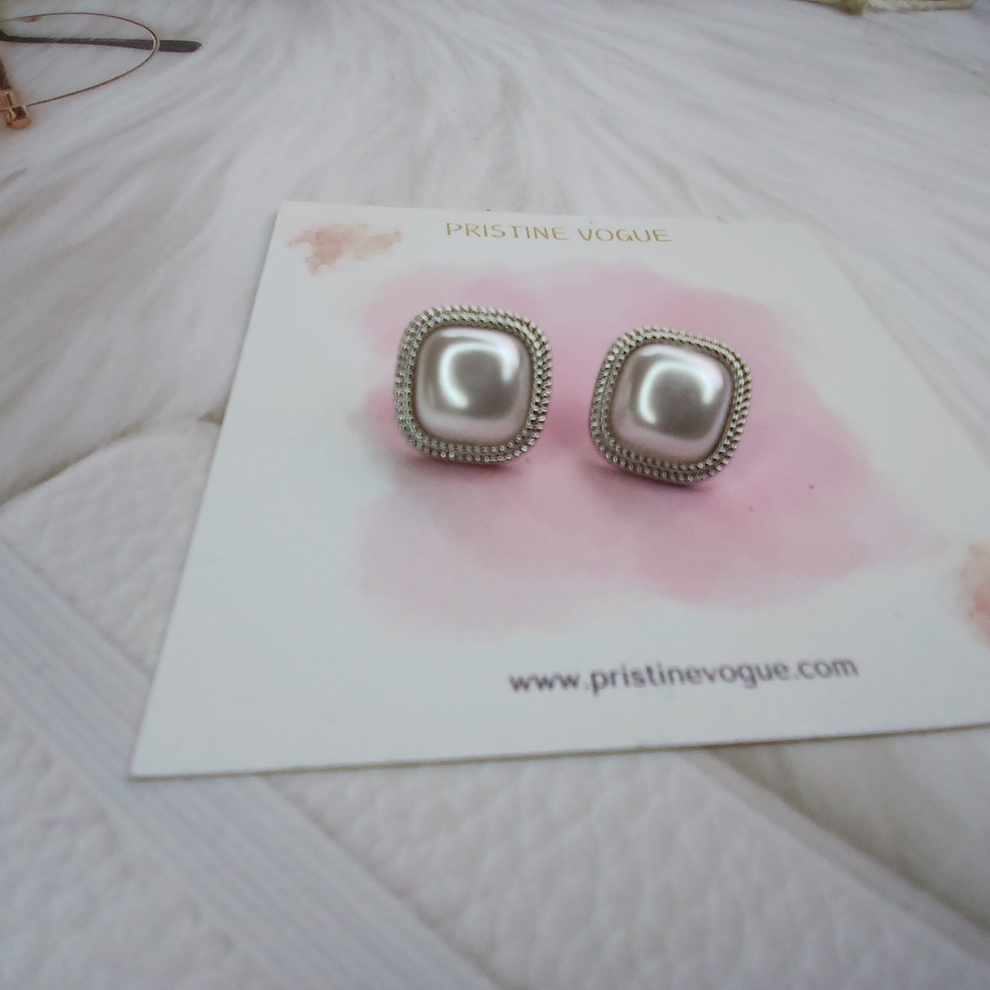 Silver Luster Pearl Studs