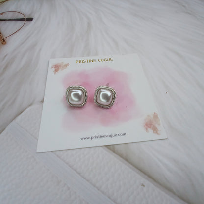 Silver Luster Pearl Studs