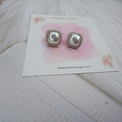 Silver Luster Pearl Studs