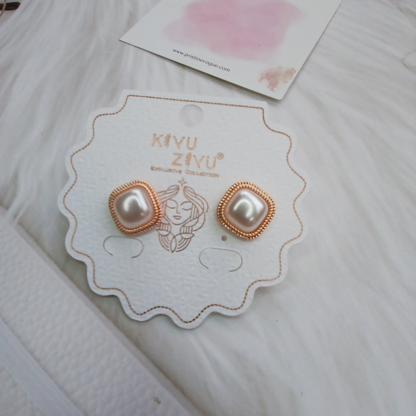 Rose Gold Luster Pearl Studs