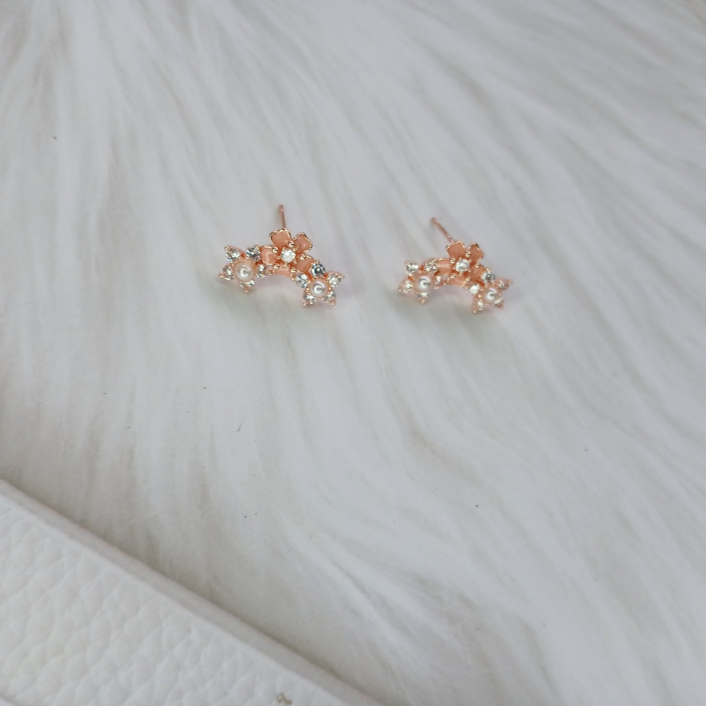 Rosé Petal Drop Earrings