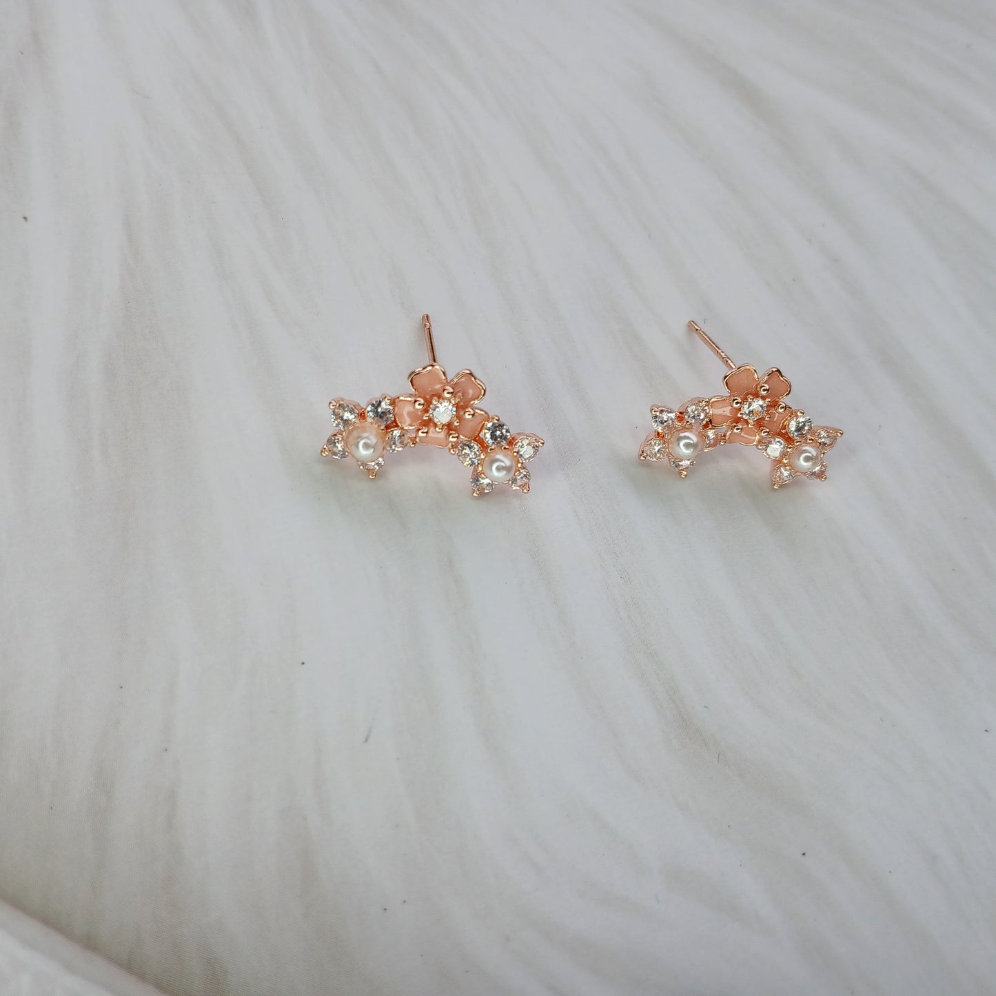 Rosé Petal Drop Earrings