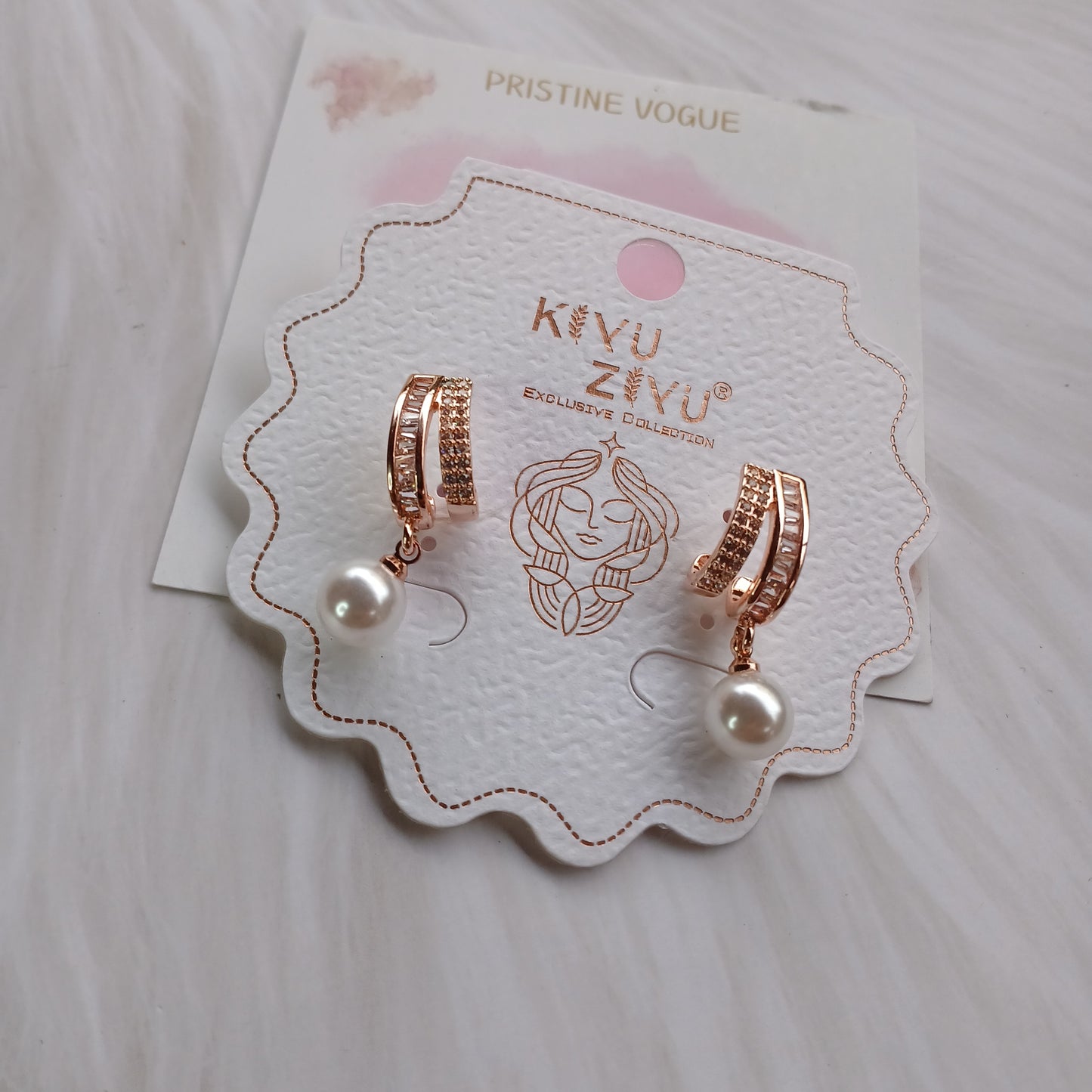 Blush Pearl Rose Earrings