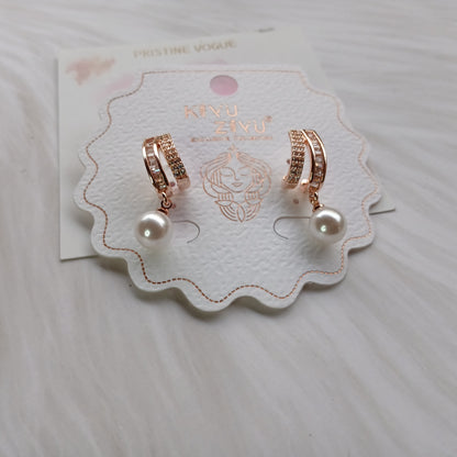 Blush Pearl Rose Earrings