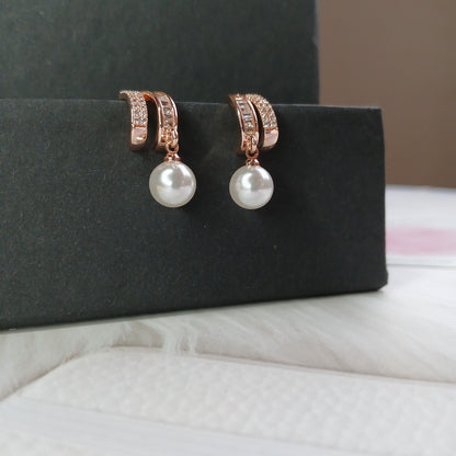 Blush Pearl Rose Earrings