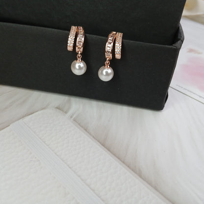 Blush Pearl Rose Earrings