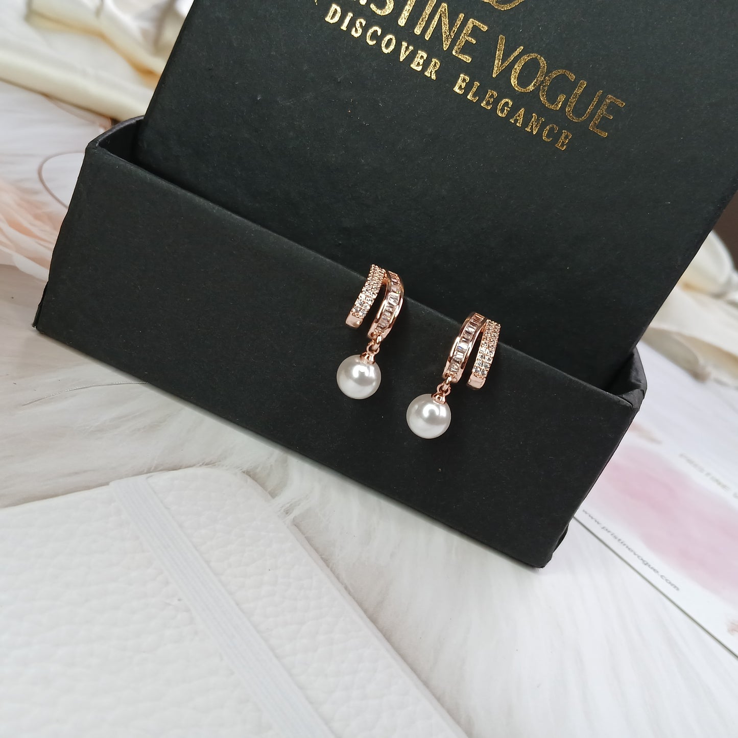 Blush Pearl Rose Earrings