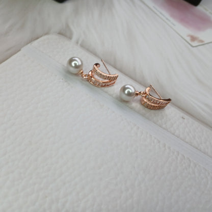 Blush Pearl Rose Earrings