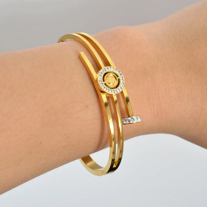 Gold Cuff Bangle Bracelet