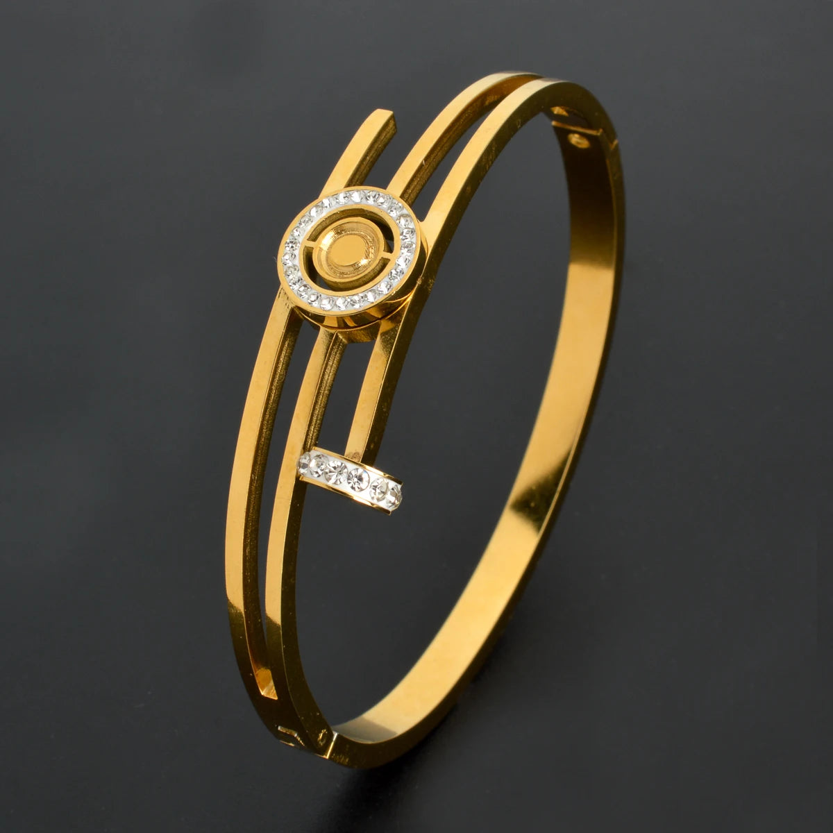 Gold Cuff Bangle Bracelet