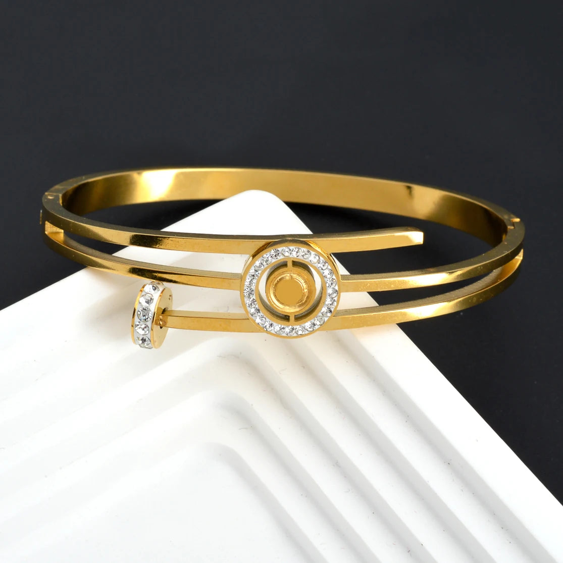 Gold Cuff Bangle Bracelet