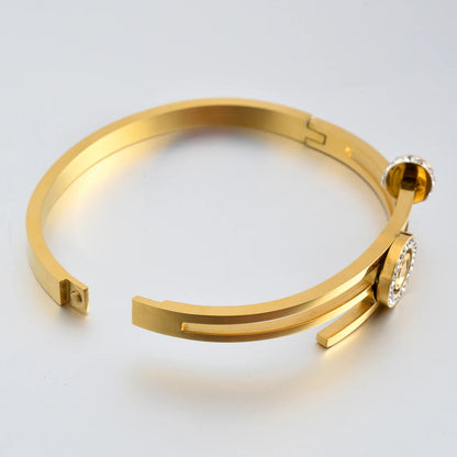 Gold Cuff Bangle Bracelet
