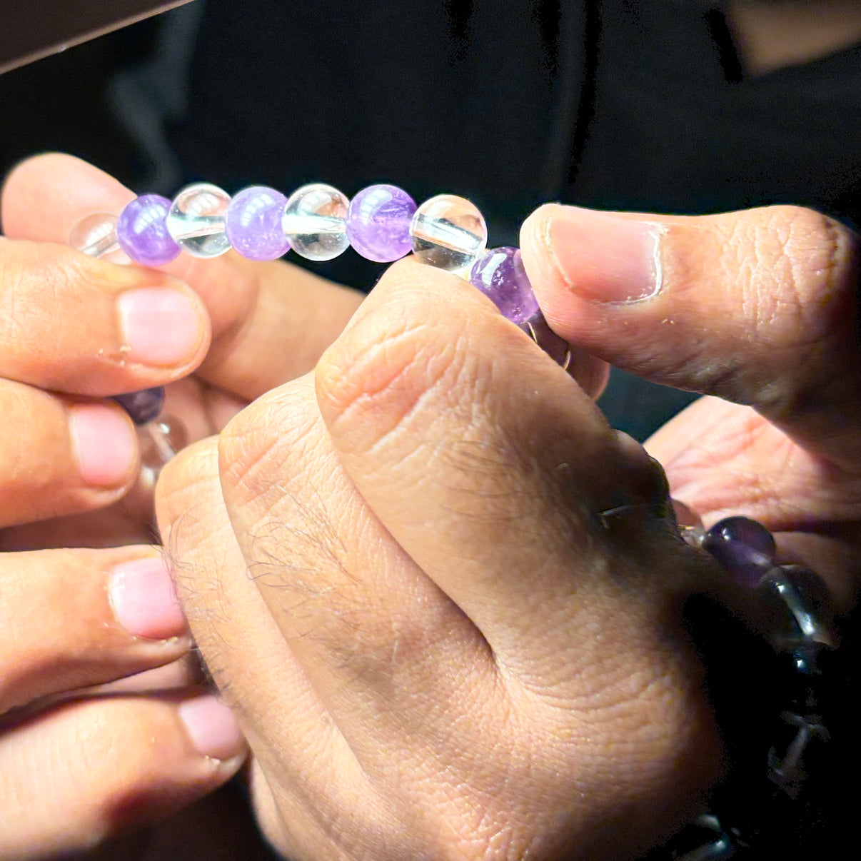 Amethyst & Clear Quartz Power Bracelet | Natural Gemstones for Harmony, Clarity & Style