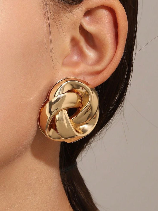 Golden Twist Stud Earrings