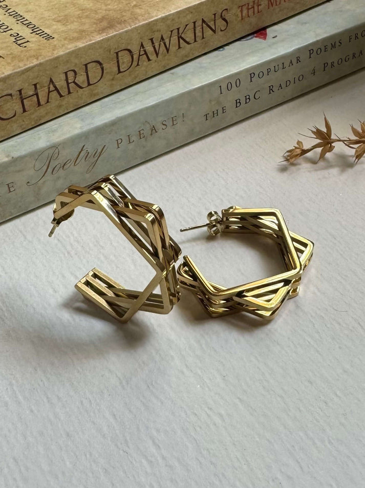 Geometric Stacked Square Earrings