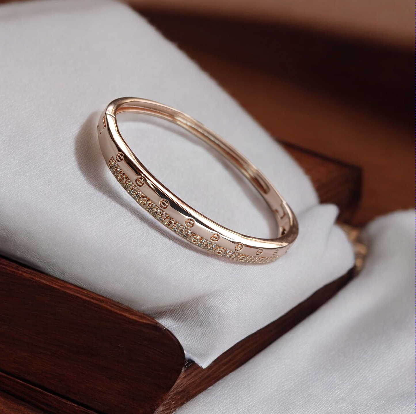 Inscribe Rose Gold Bangle