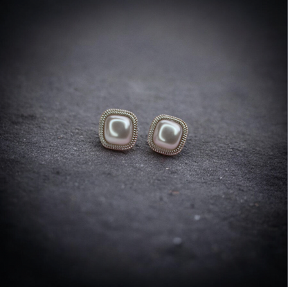 Silver Luster Pearl Studs