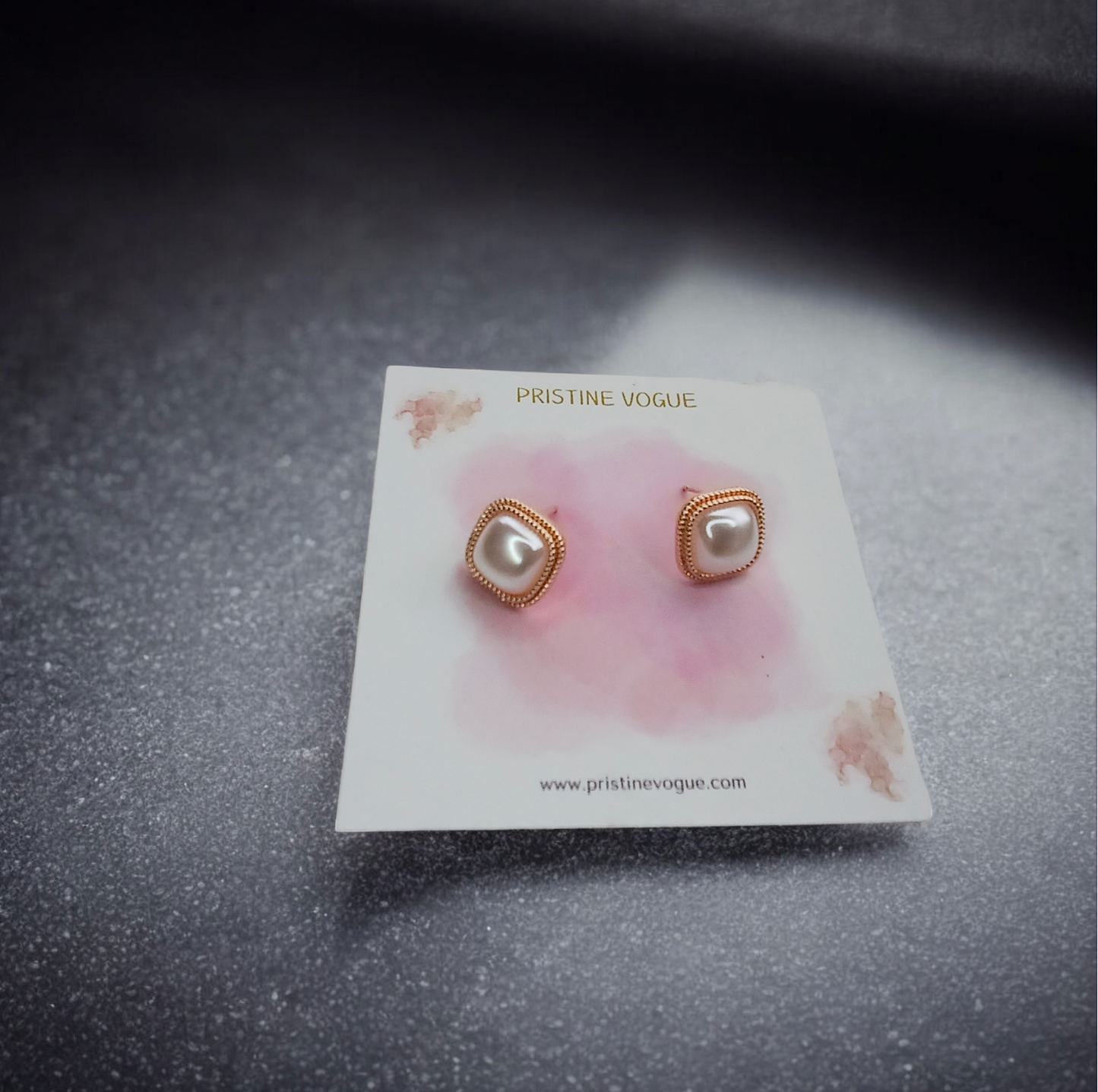 Rose Gold Luster Pearl Studs