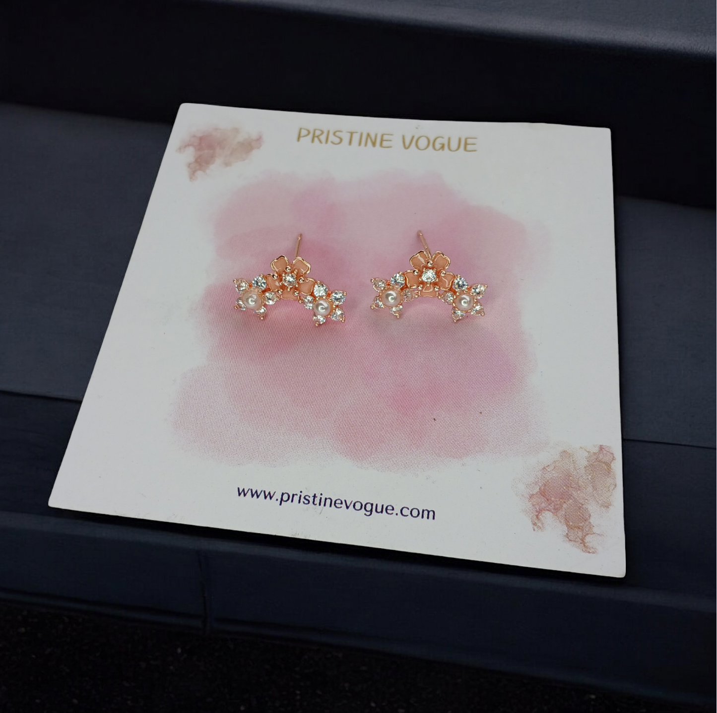 Rosé Petal Drop Earrings