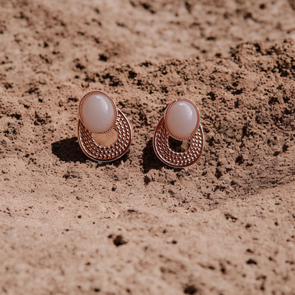 Pearl Dusk Rose Earrings