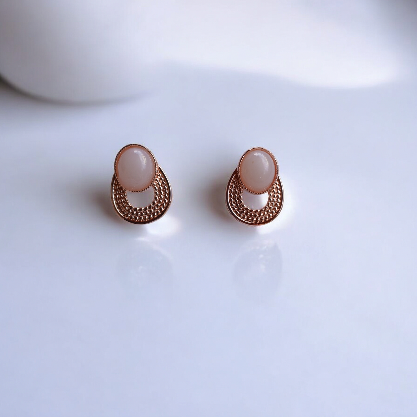 Pearl Dusk Rose Earrings