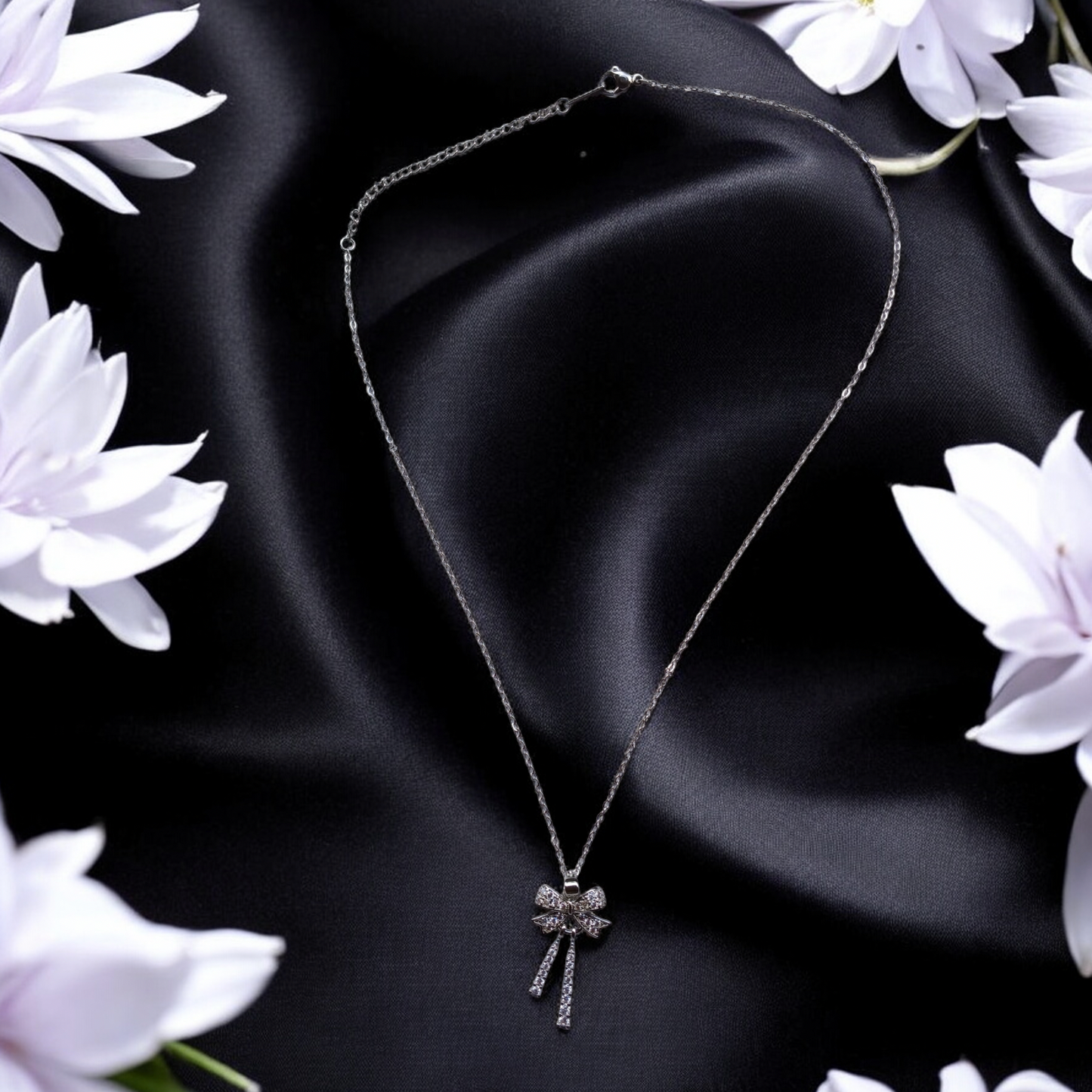 Elegant Bow Silver Pendant