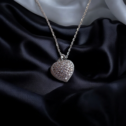 Mesh Heart Silver Pendant