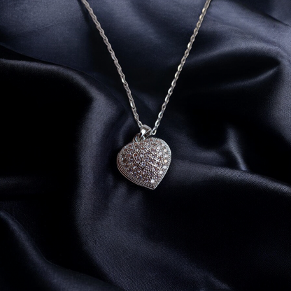 Mesh Heart Silver Pendant