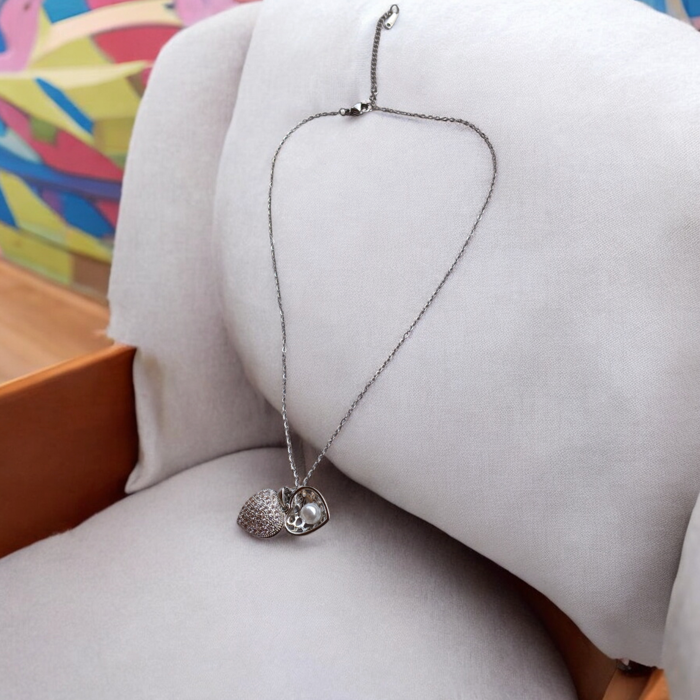 Mesh Heart Silver Pendant