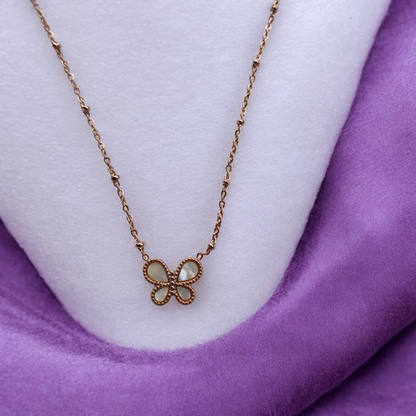 Delicate Butterfly Rose Gold Pendant