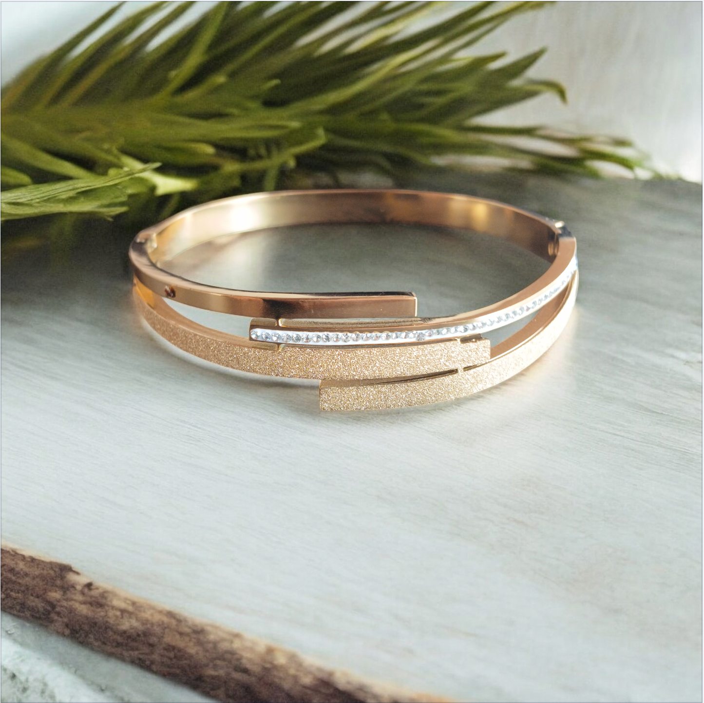 Elegant Diamond Line Bangle