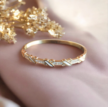 Golden Cross Charm Bangle