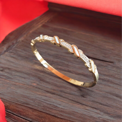 Golden Cross Charm Bangle