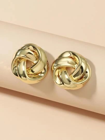 Golden Twist Stud Earrings