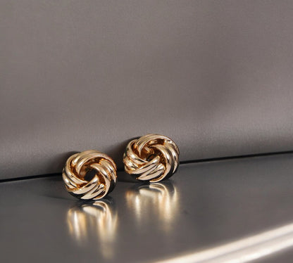 Gold Plated Knot Stud Earring