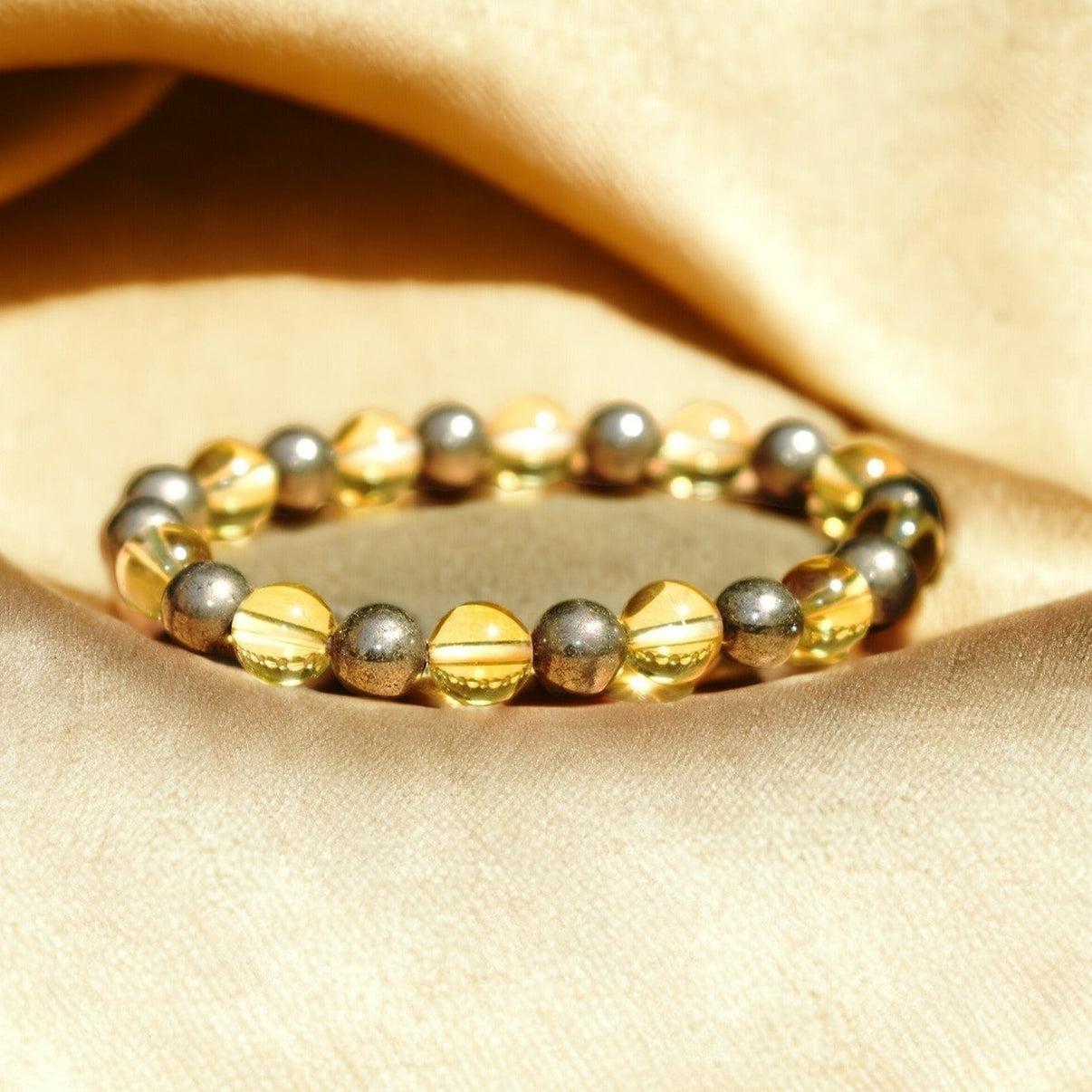 Citrine & Pyrite Abundance Combination Bracelet | Attract Wealth, Success & Manifestation with Powerful Gemstones