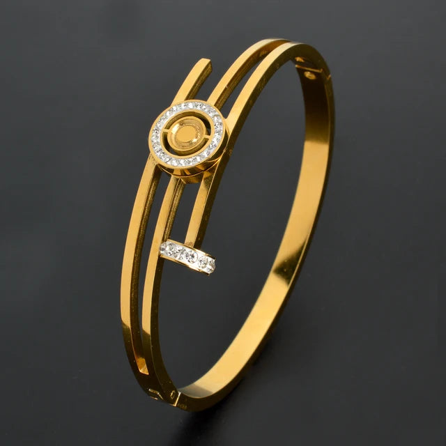 Gold Cuff Bangle Bracelet